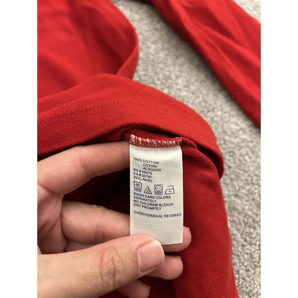 Tommy Hilfiger Jeans Turtleneck Top Womens S Red Excellent Long Sleeve Cotton
